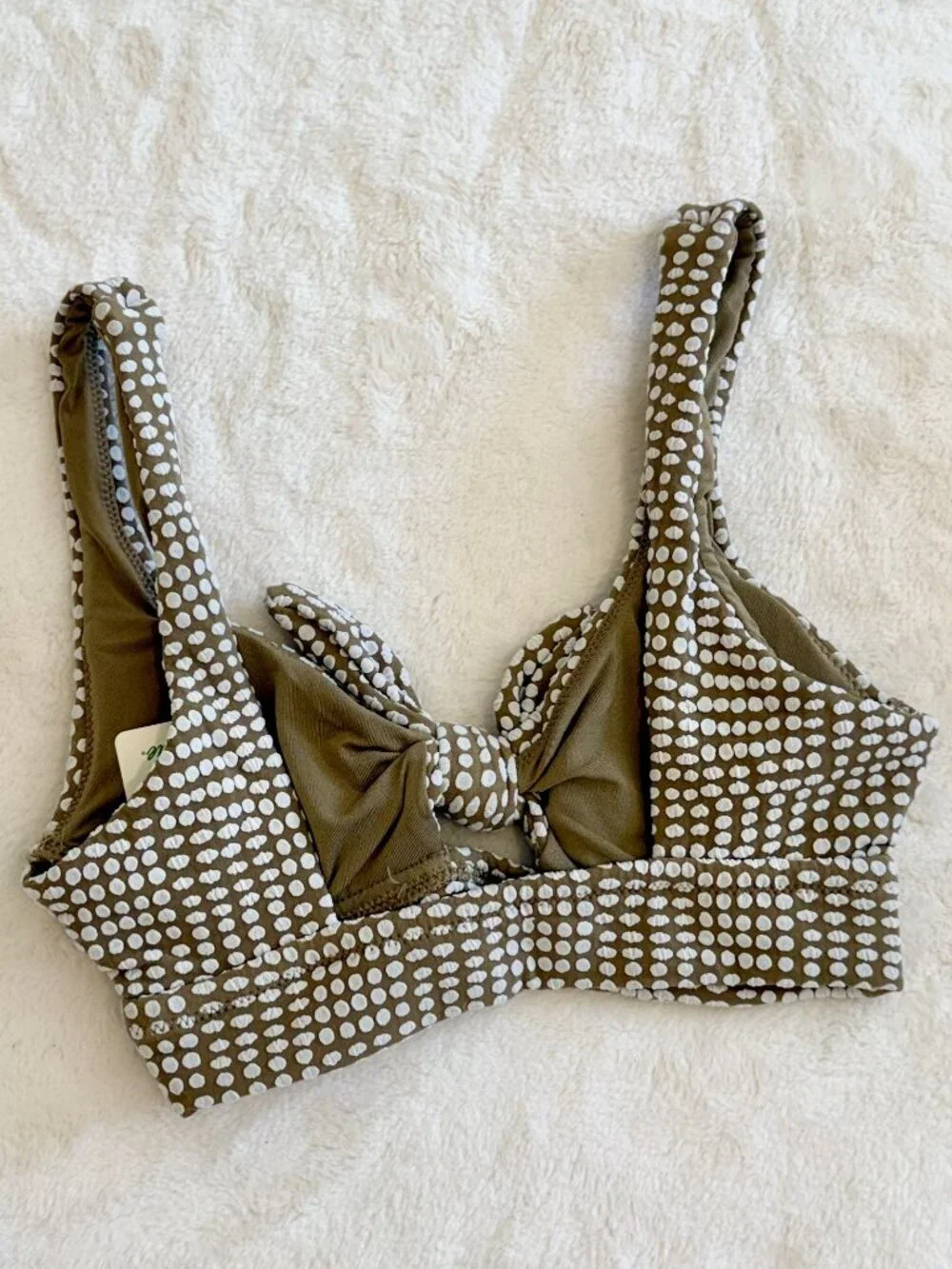 NWT Aerie Jacquard Polka Dot Bikini Top in Soft Stone - Size: XXS